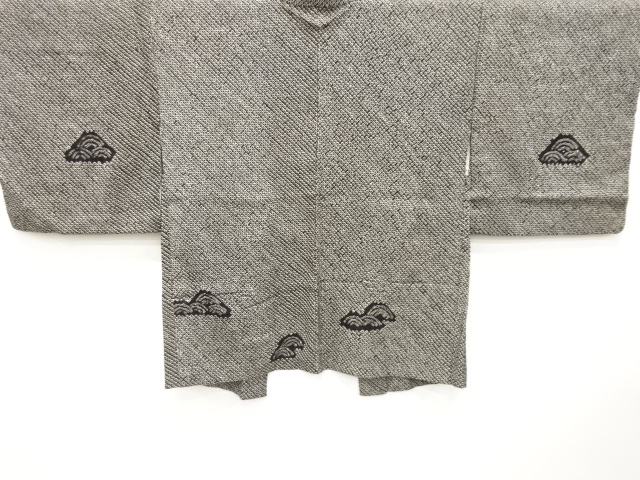 JAPANESE KIMONO / ANTIQUE HAORI / SILK / ALL SHIBORI / SEIGAIHA